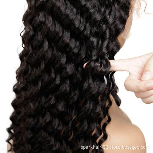 Wholesale Lace Front Human Hair Wigs For Black Women Brazilian Deep Wave Wig Pre Plucked With Baby Hair Natural Hairline Remy